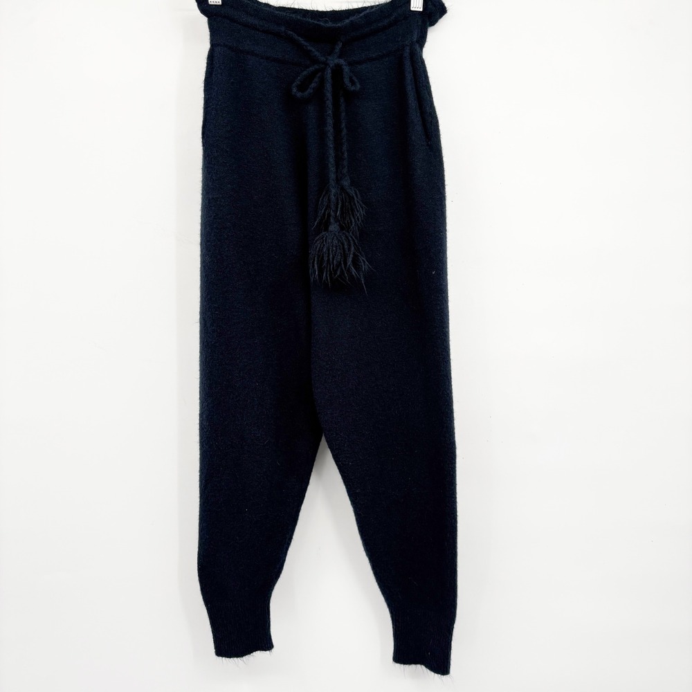 Allison New York Womens Navy Blue Wool Blend Tassel Knit Joggers Pants Size S